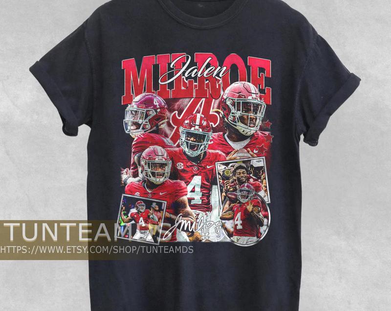 Vintage Jalen Milroe Shirt, Sweatshirt , Football Shirt, Classic 90S Graphic Tee, Unisex, Vintage Bootleg, Tshirt, Fan Gift