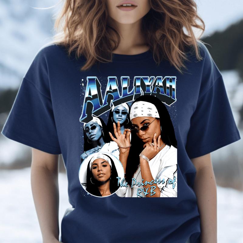 Aaliyahss 90's Vintage Style Bootleg T-shirt - Tribute to an Iconic R&B Queen, Shirt For Mens, Womens
