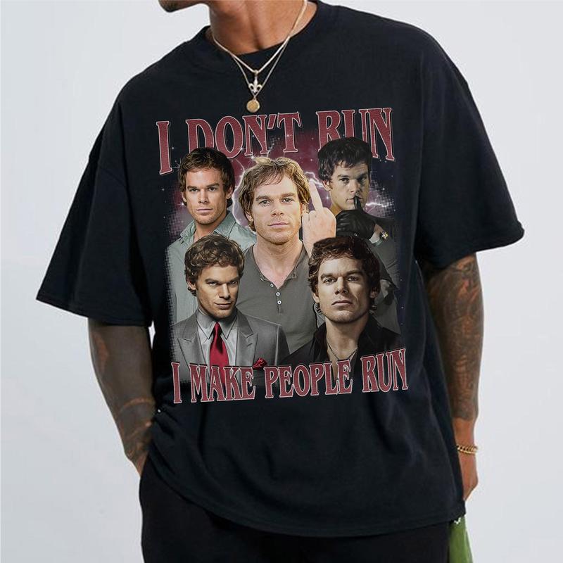 Vintage Dexter Morgan T-Shirt I Don't Run I Make People Run, Casual Fit Fabric Top, Ideal Gift for Movies Lovers - Fleece, Womenswear