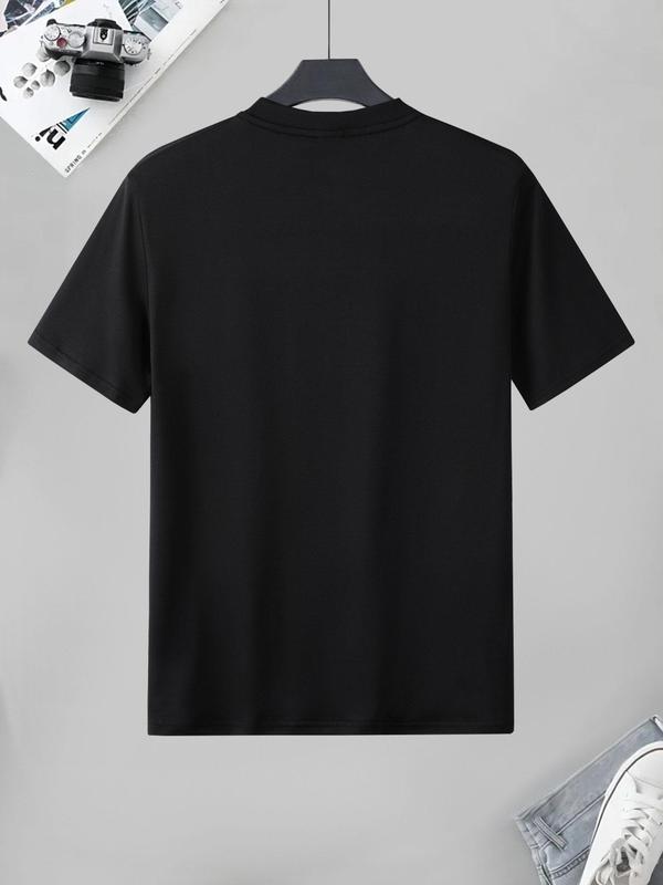 Men's Letter Print Round Neck Graphic Tee, Regular Fit Casual Crewneck Short Sleeve T-shirt, Men's T Shirts, T Shirts for Men,Ã‚Â Streetwear Graphic Tees