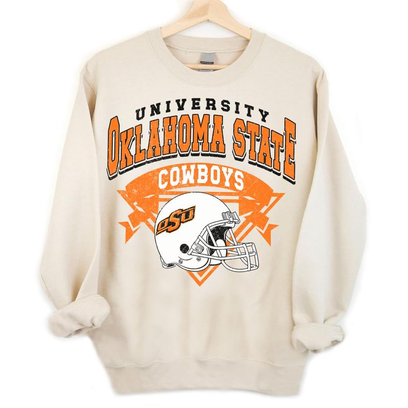 Oklahoma State Cowboys Vintage Football NCAA Sweatshirt - Tshirt - Hoodie, Oklahoma State University Unisex Football NCAA Shirt, Unisex Vintage NCAA S
