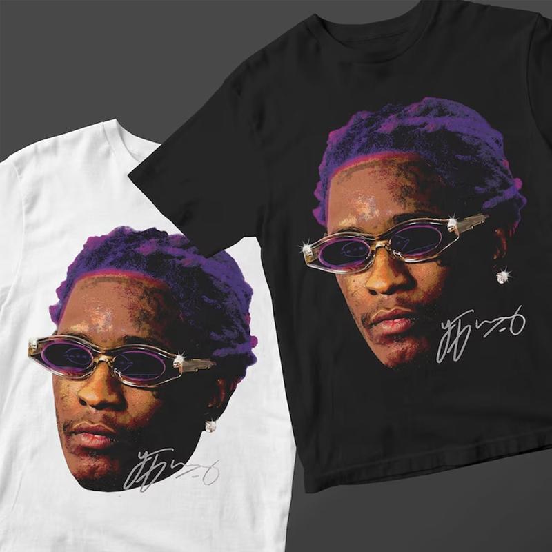 Young Thug Face T-Shirt Purple - Young Thug Inspired Vintage Premium Graphic Tee