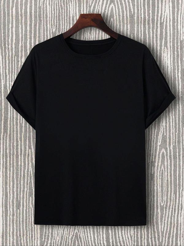 Men's Letter Graphic Print Round Neck Tee, Regular Fit Street Fashion Casual Short Sleeve T-shirt for Summer, Graphic Tees,Ã‚Â Men'sÃ‚Â Streetwear Top for D