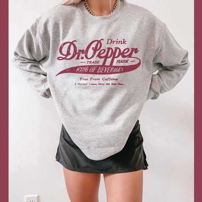Vintage Dr Pepper Sweatshirt, Retro Soda Dr Pepper Gifts for Her, Funny Shirt Trendy T-Shirt, Vintage Shirt,  Dr Pepper Gifts, Co ca Co La Trending, D