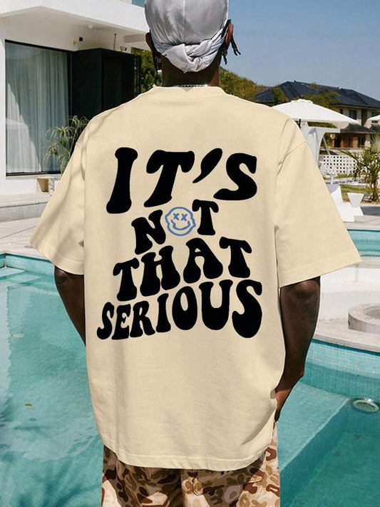 Men's Cartoon Expression & Letter Print Drop Shoulder Tee, Summer Outfits 2024, Regular Fit Casual Short Sleeve Round Neck T-Shirt for Summer,Ã‚Â Graphic