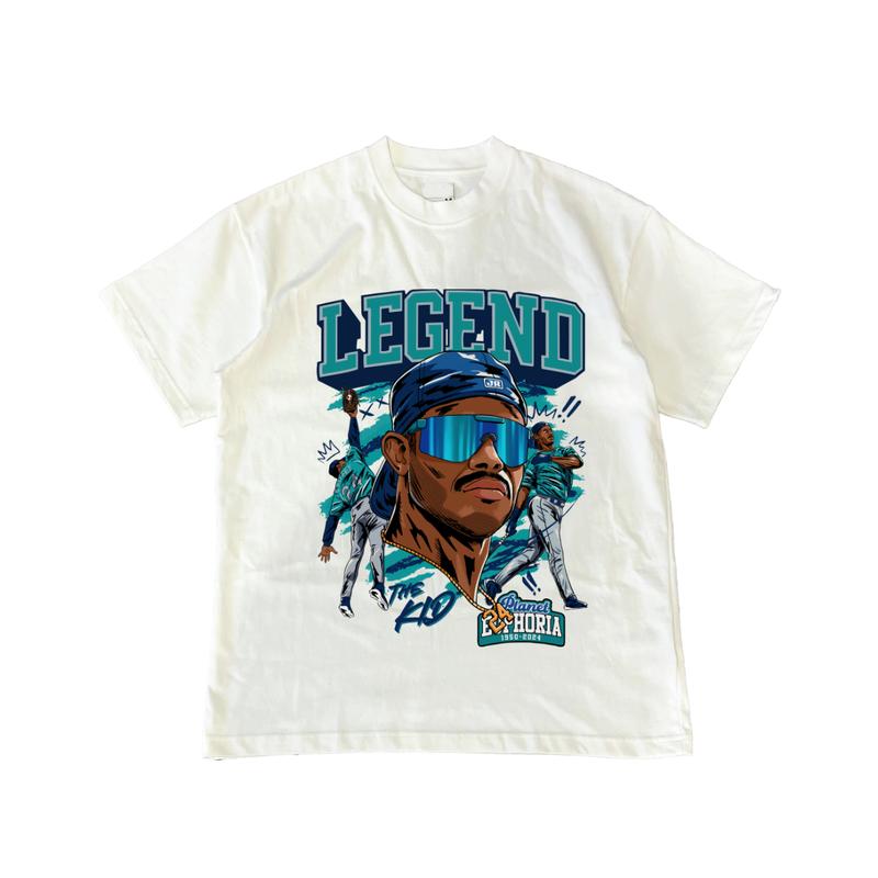 Ken Griffey Jr The Kid Basketball Legend Signature Vintage Style T-Shirt Streetwear Menswear Top Shortsleeve Sports  Tshirt Classic Tee Casual