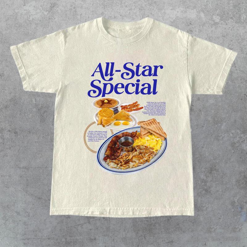 All-Star Special  Breakfast T-Shirt, Unisex Graphic t-shirt, Cotton T-shirt S-5XL, Gift for Friend