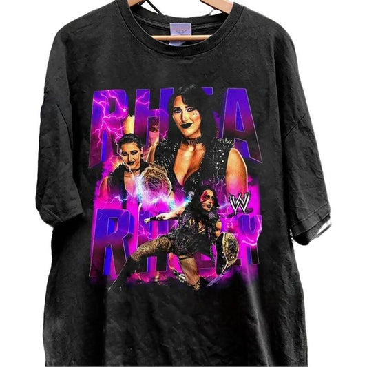 Rhea Ripley Vintage Shirt, Vintage Shirt, Rhea Ripley Fan Tees, Retro 90s Rhea Ripley Gift   Cotton T-Shirt Classic Menswear