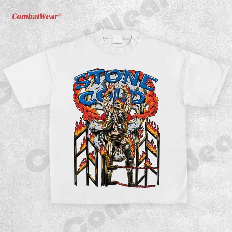 STONE COLD-SKELETON TEE , Wrestling Tee, Wrestling Graphic Tee, Wrestler Shirt, Sports Shirt, Vintage Wresting Shirt, Wrestling Gift Crewneck Clothing