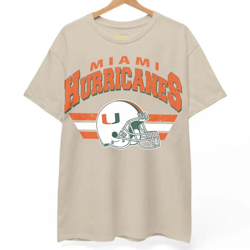 Miami Hurricanes Vintage Football NCAA Sweatshirt - Tshirt - Hoodie, University of Miami Unisex Football NCAA Shirt, Unisex Vintage NCAA Shirt, Classi