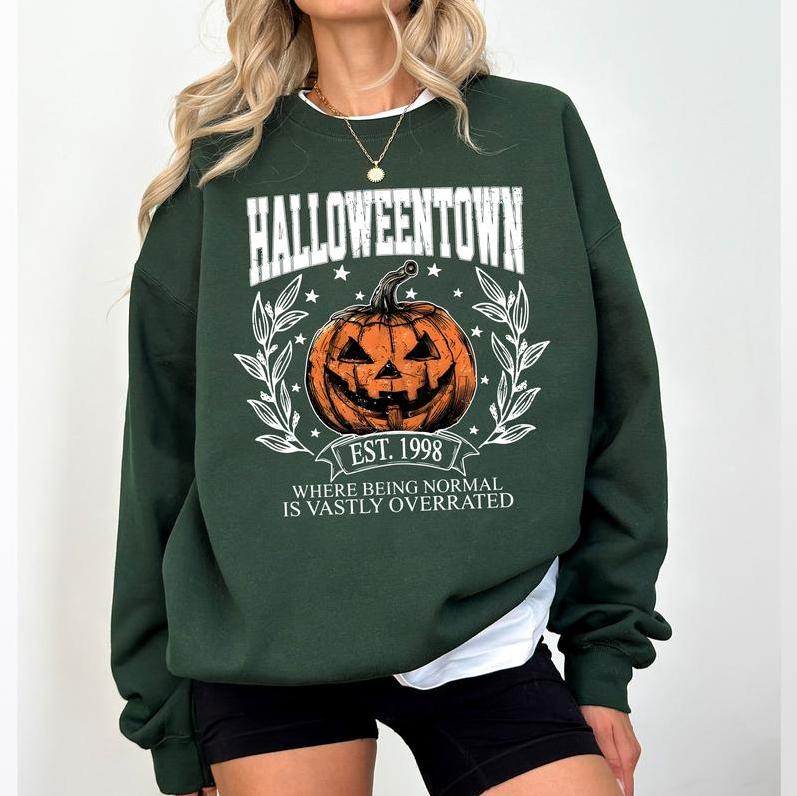 Halloweentown University Shirt - Sweatshirt - Hoodie, Halloween Town Est 1998 Sweatshirt, Fall Sweatshirt, Vintage Pumpkin Shirt, Women Halloween Swea