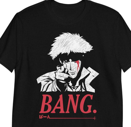 Bang Space Cowboy - Cowboy Bebop Anime Inspired T-Shirt by Rev-Level, Vintage unisex anime Tshirt