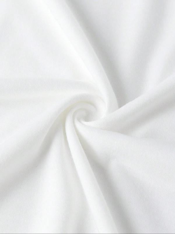 Women's Cartoon Letter & Floral Graphic Print Round Neck Tee, Summer Clothes WomenÃ‚Â Casual Fashion Drop Shoulder Short Sleeve T-shirt for Summer, Ladie