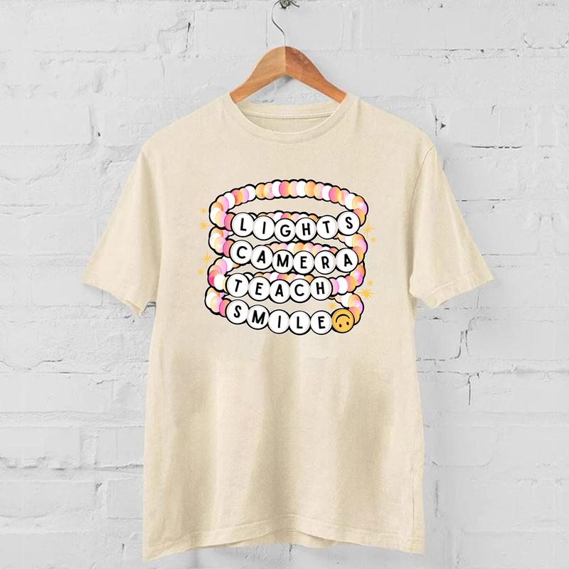 Lights Camera TEACH Smile Shirt, Vintage  Teacher Gift, Tortured Teacher Department TShirt, Back To School Gift for Teacher