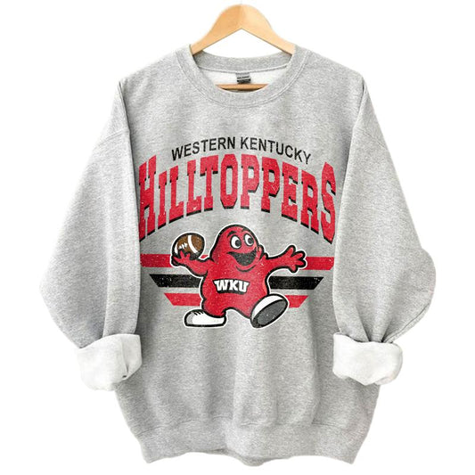 Western Kentucky Hilltoppers Vintage Football NCAA Sweatshirt - Tshirt - Hoodie, Western Kentucky University Unisex Football NCAA Shirt, Unisex Vintag