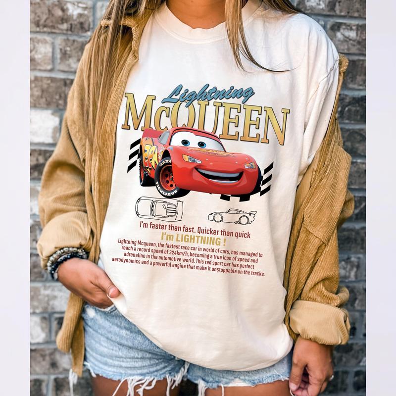 Vintage Lightning McQue  n Shirts, 95 Lightning Cars Movie Lovers Couple Gifts for Boyfriend