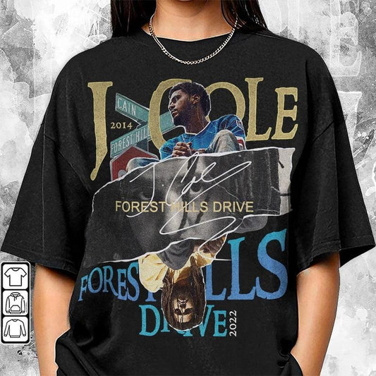 J.Cole 2014 Forest Hills Drive Album 90s Rap Music Shirt, Paper Collage Rapper Album Vintage Sweatshirt, Retro Unisex Hoodie 2511R ILYD - Unisex T-Shi