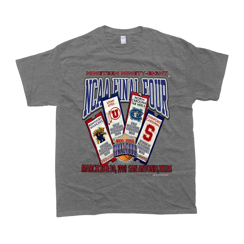 Vintage 1998 final four shirt - UNC, Ken, Utah, Stanford T-shirt Classic Cotton Menswear Top Embroidered Hoodie Tshirt Sweatshirt Spandex Sport Stretc