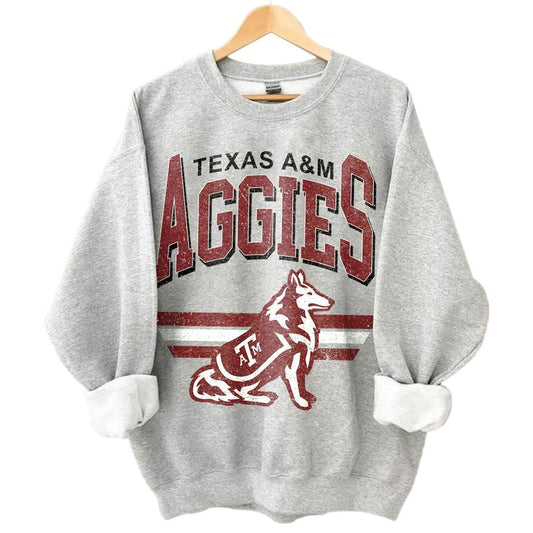 Texas A&M Aggies Vintage Football NCAA Sweatshirt - Tshirt - Hoodie, Texas A&M University Unisex Football NCAA Shirt, Unisex Vintage NCAA Shirt, Class