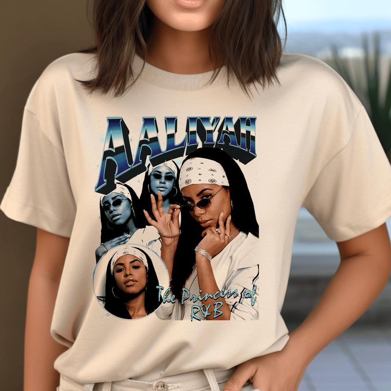 Aaliyahss 90's Vintage Style Bootleg T-shirt - Tribute to an Iconic R&B Queen, Shirt For Mens, Womens
