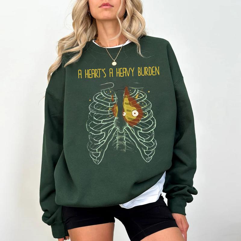 A heart's A Heavy Burden T-shirt Sweatshirt Hoodie  Sophie Hatter quote  Miyazaki sweatshirt  Anime sweatshirt  Howls Castle Shirt