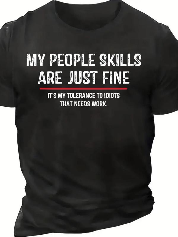 Men's Letter Print Round Neck Tee,Ã‚Â Summer Clothes, Regular Fit Crew Neck Short Sleeve T-Shirt for Outdoor Daily Wear, Graphic Tees,Ã‚Â Casual Summer Stre