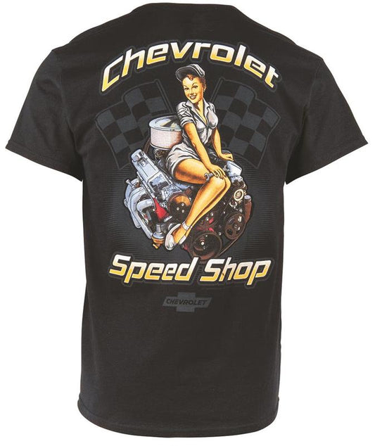 Chevrolet Speed Shop Classic Graphic T-Shirt Ã¢â‚¬â€œ Vintage Cotton Casual Tee for Car Fans