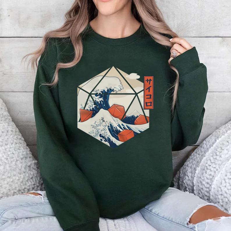 Great Wave of Dice Shirt  d20 shirt  dungeons and dragons  dice dnd  dnd tshirt