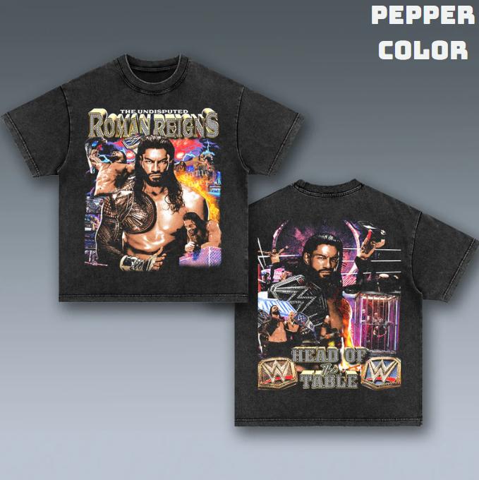 VINTAGE TEE  ROMAN REIGNS, Double Sided Prints Vintage T-Shirt, Wrestler Shirt, WWE Shirt, Graphic Tee, Unisex T-Shirt, Gift For All Top Menswear