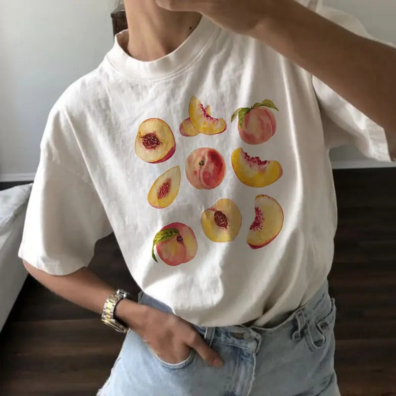 Each Vintage Fruit Shirt Fruit Shirt Boho Shirt Fruit Peach Shirt Peach Squeezeshirtorange T-Shirts, Hoodie, Sweatshirt