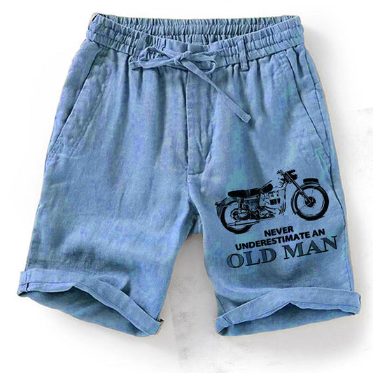 Men's Graphic Motorcycle Old Man Shorts Summer Shorts Beach Shorts Mid Waist Streetwear Hawaiian Designer Casual Daily Holiday Drawstring Elastic Waist 3D Print Designer Clothing Apparel
