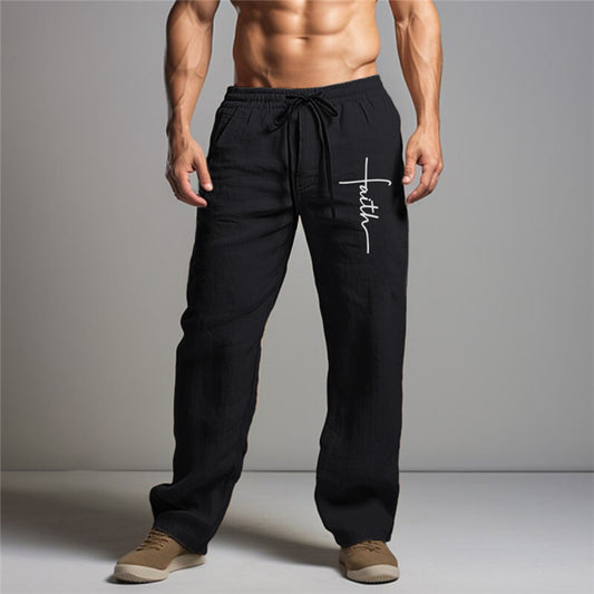 Men's Graphic Prints Cross Trousers Summer Pants Beach Pants Mid Waist Streetwear Hawaiian Designer Casual Daily Holiday Drawstring Elastic Waist 3D Print Spring & Summer Hot Stamping Black White