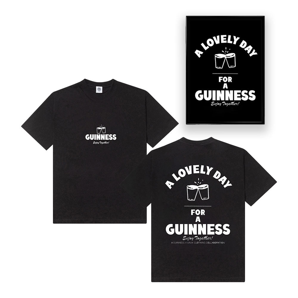 Guinness x UN:IK 'Enjoy Together' Tee & Print Bundle - Black