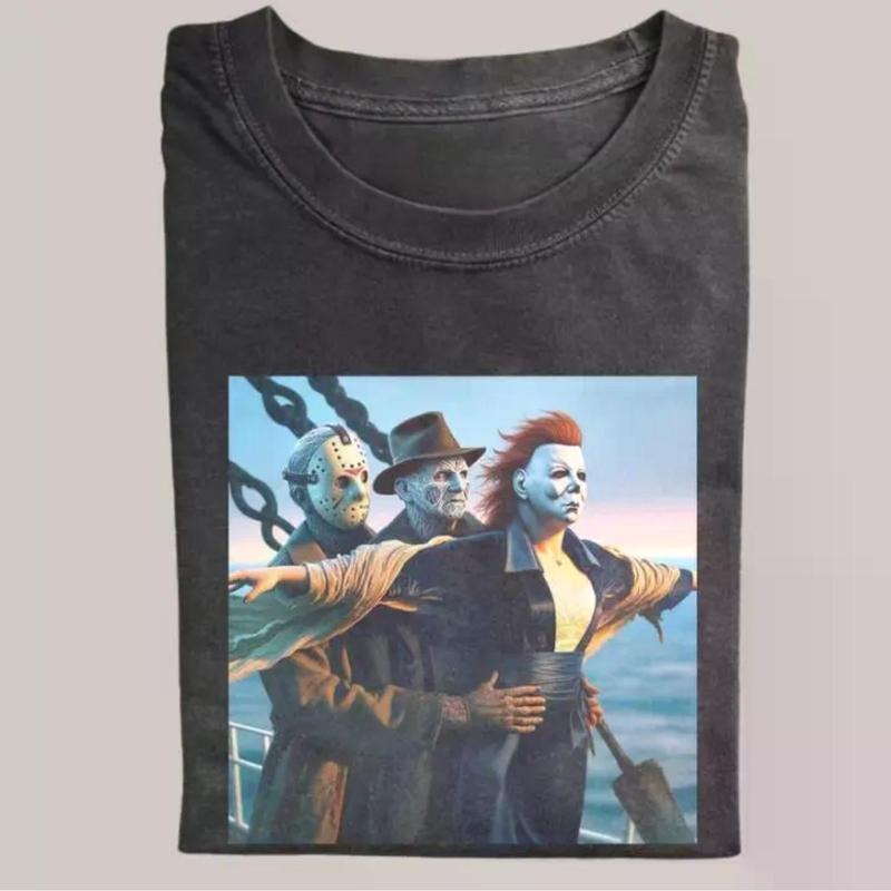 fall outfits graphic t-shirts Festival costumes Halloween Unique Vintage Halloween Graphic Tees Featuring Iconic Horror...