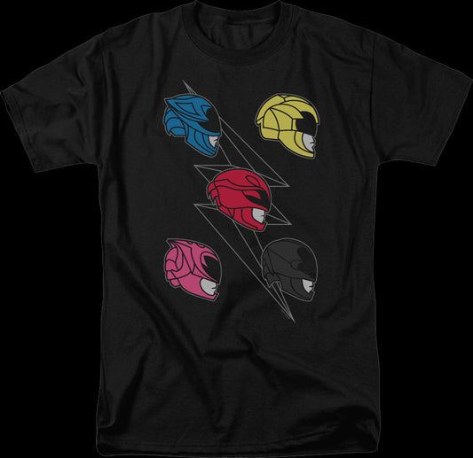 Five Helmets Mighty Morphin Power Rangers T-Shirt