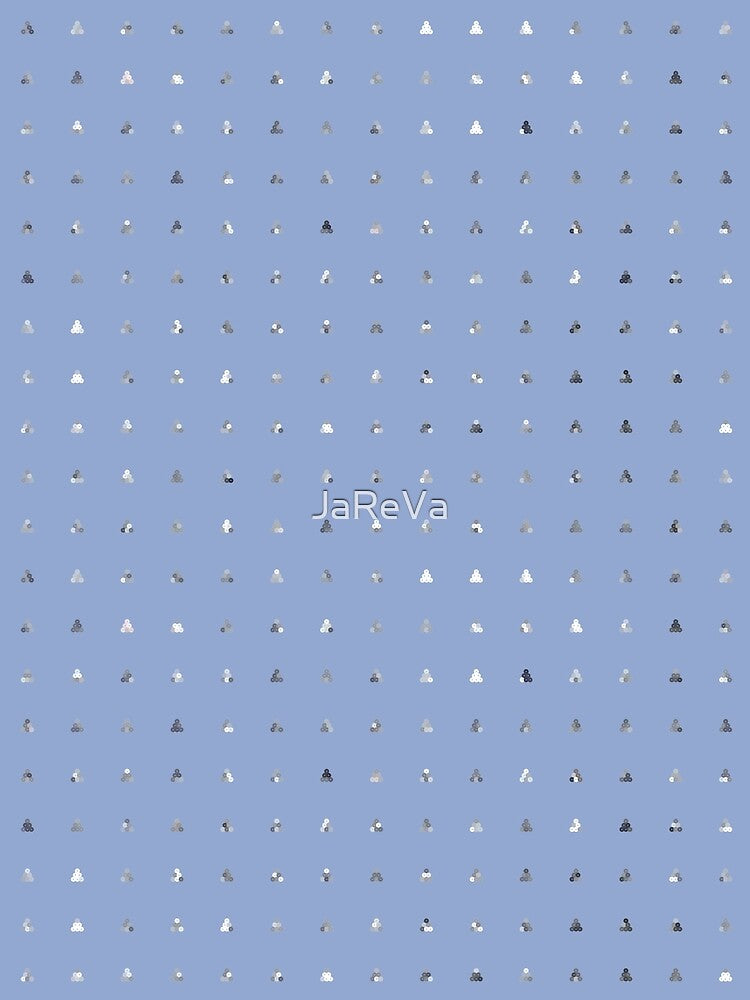 Printed image of silver sequins - pyramid shapes on light blue background by JaReVa