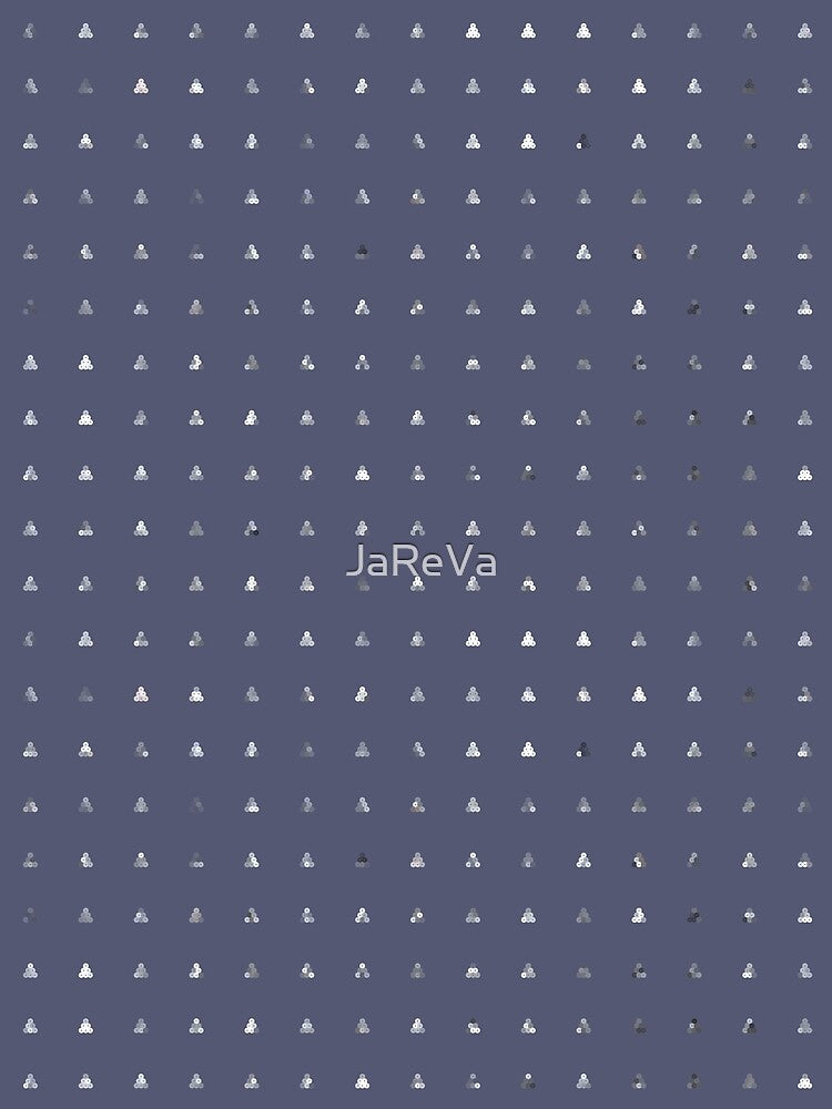 Printed image of silver sequins - pyramid shapes on blue grey background by JaReVa