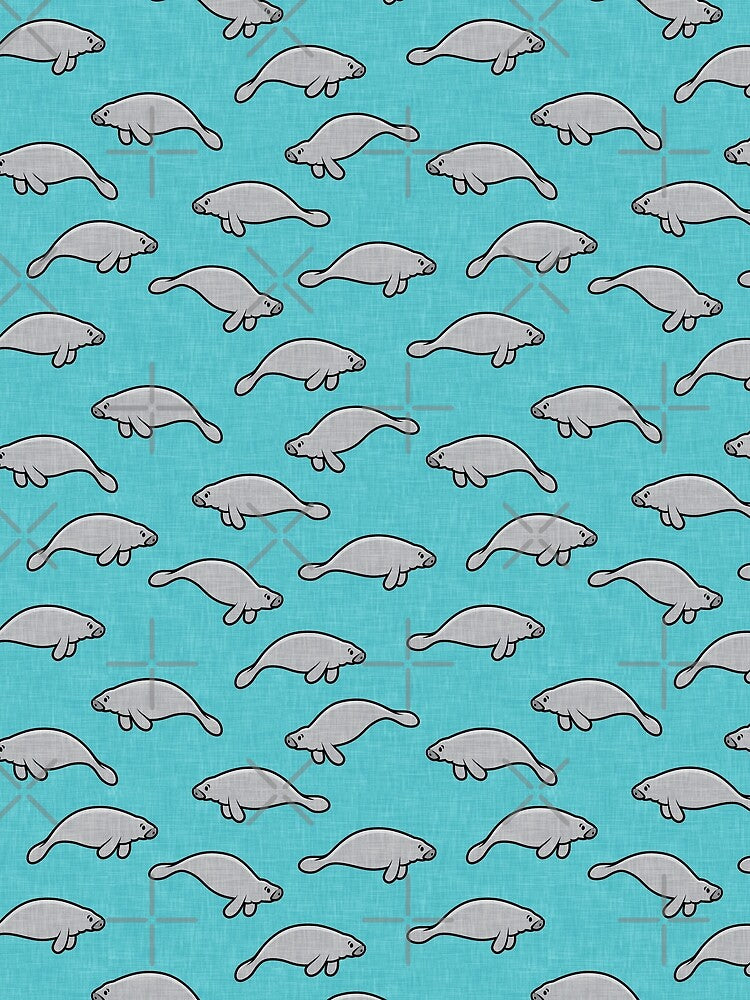 manatees - teal by littlearrow