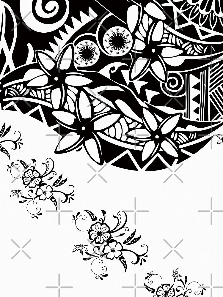 white Polynesian Tribal Printed by judsonsen