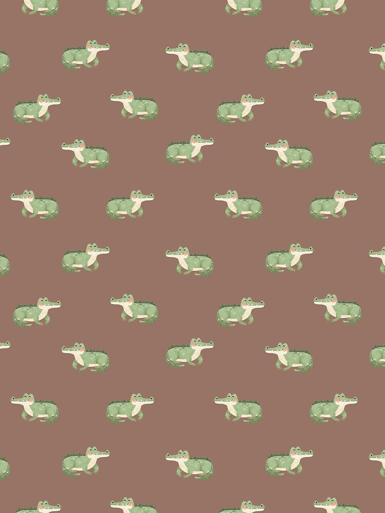 Watercolor Crocodiles on Brown by KSimpson838