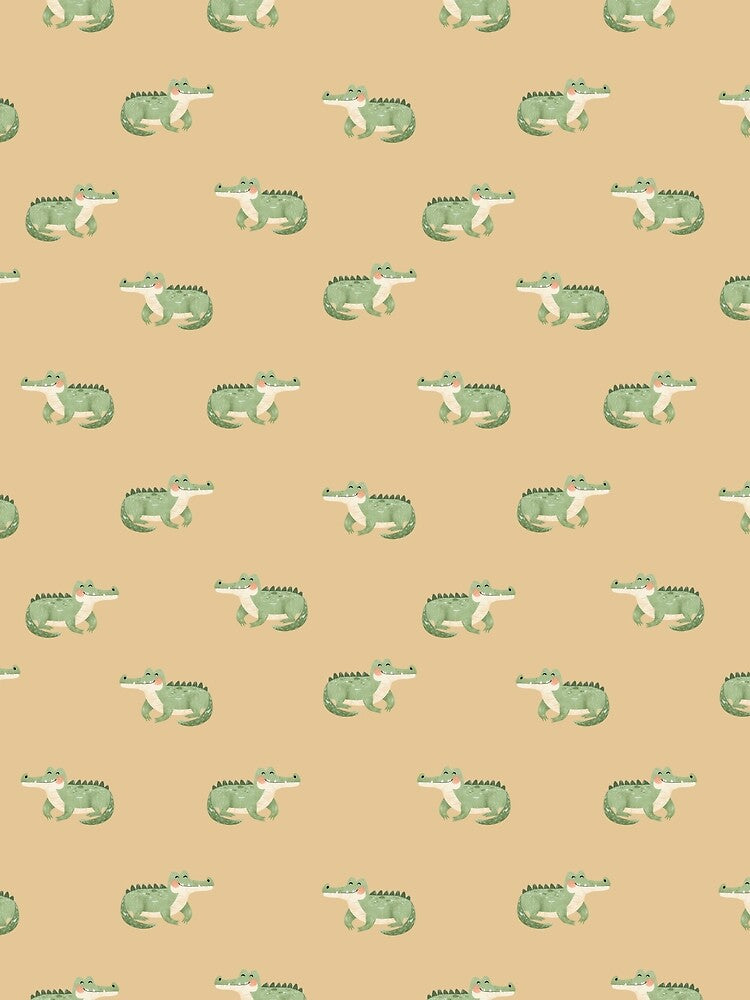 Watercolor Crocodiles on Light Orange by KSimpson838