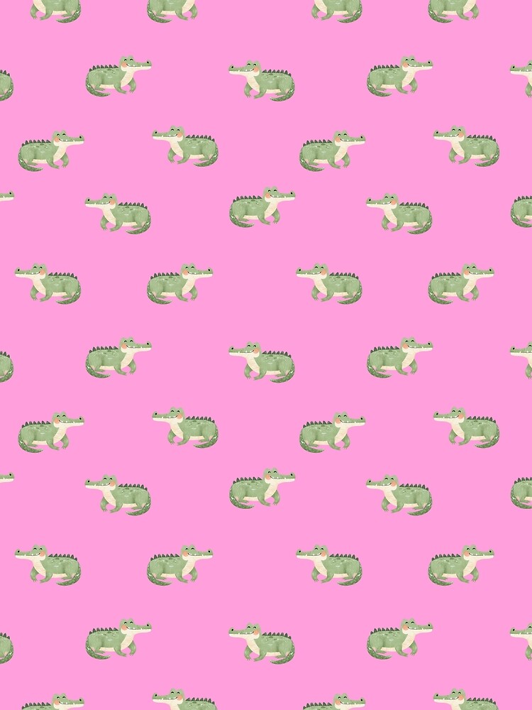 Watercolor Crocodiles on Pink by KSimpson838