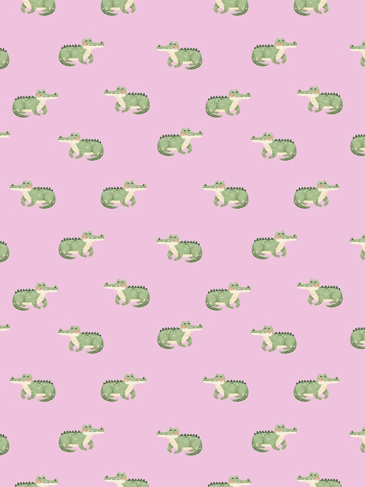 Watercolor Crocodiles on Light Pink by KSimpson838