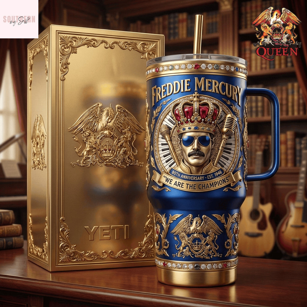 Freddie Mercury We Are The Champions Tumbler