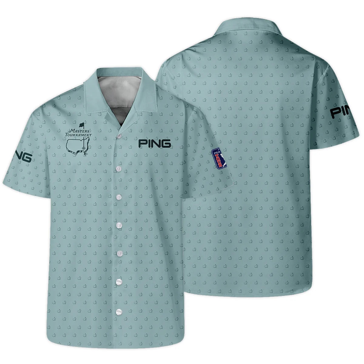 Golf Pattern Masters Tournament Ping Hawaiian Shirt Cyan Pattern All Over Print Oversized Hawaiian Shirt