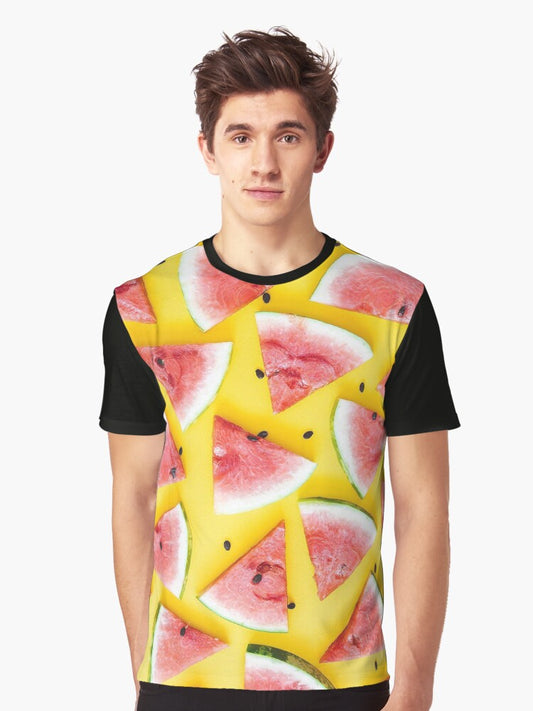 Watermelon Yellow - Pattern,Painting,Design, Illustration Graphic T-Shirt