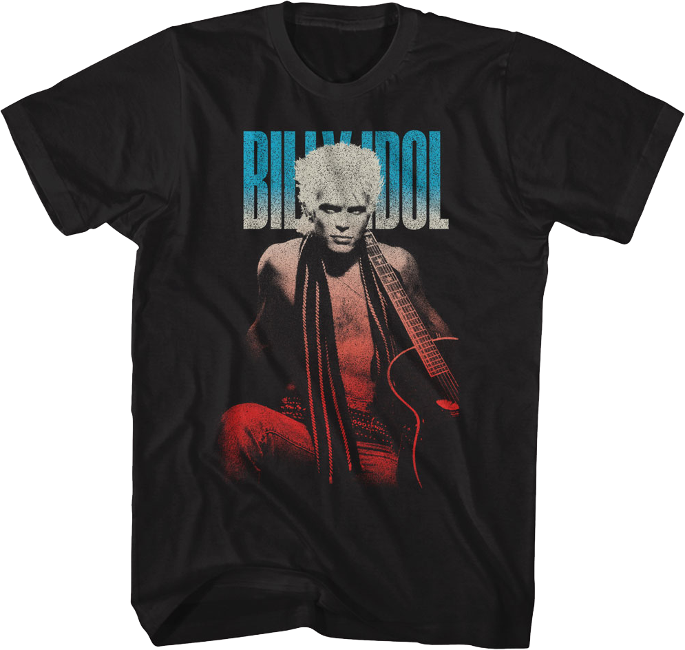 Gradient Guitar Pose Billy Idol T-Shirt