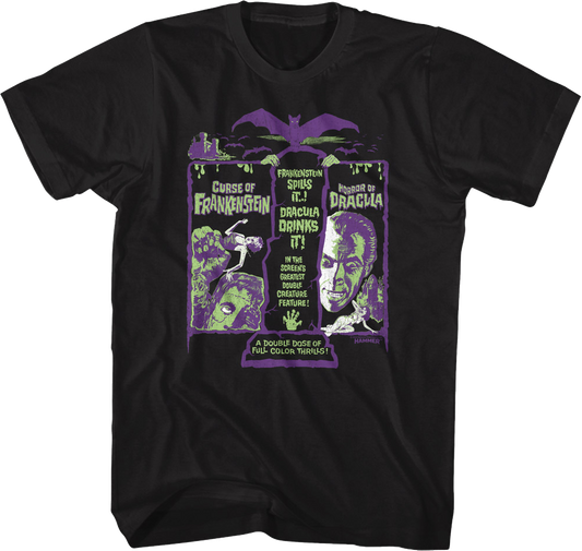 Greatest Double Creature Feature Hammer Films T-Shirt