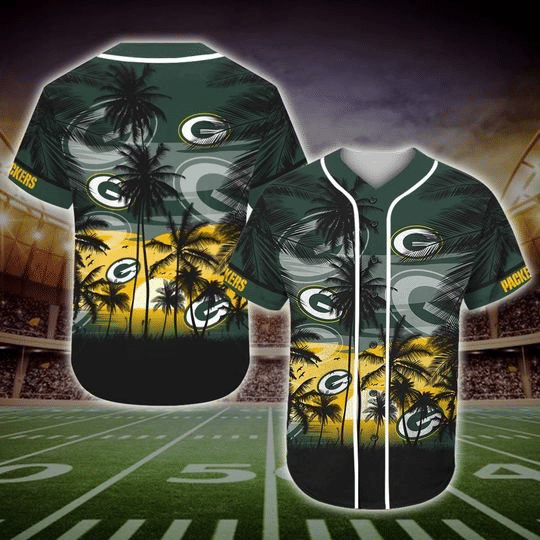 Green Bay Packers Tropical Baseball Jersey Gifts for Fans - lylyprint.com