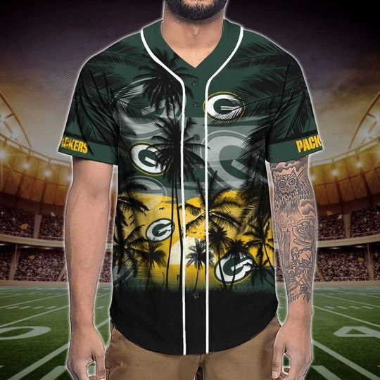 Green Bay Packers Tropical Baseball Jersey Gifts for Fans - lylyprint.com
